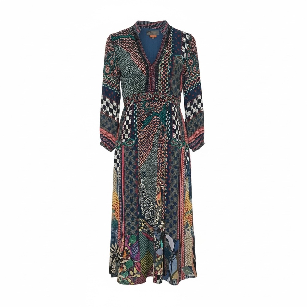 Anthropologie x Bhanuni by Jyoti Patterned Beaded Maxi Dress 2P - Picture 3 of 14